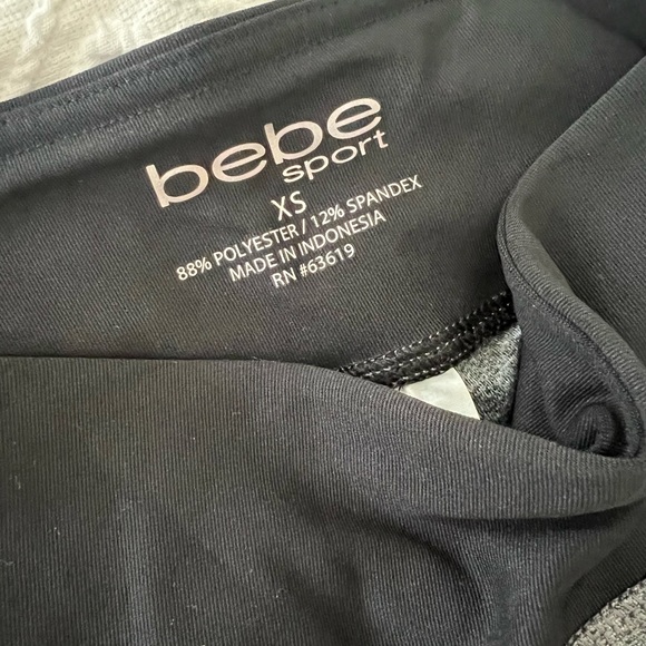 BEBE sport leggings grey and black brand NEW xs extra small women pants - Picture 4 of 7